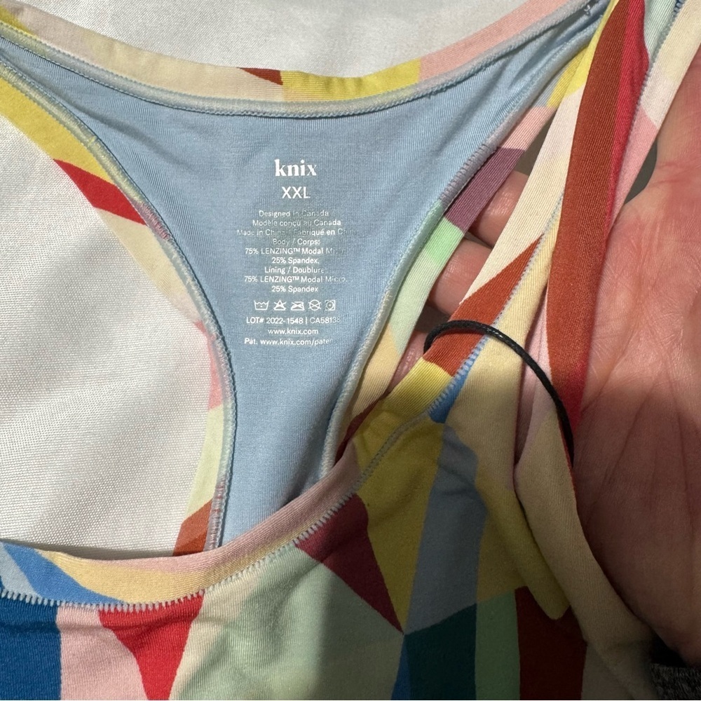 NWT Knix Model Lounge Bra – XXL – Love Triangle Print – Pull-On Comfort - Picture 4 of 12